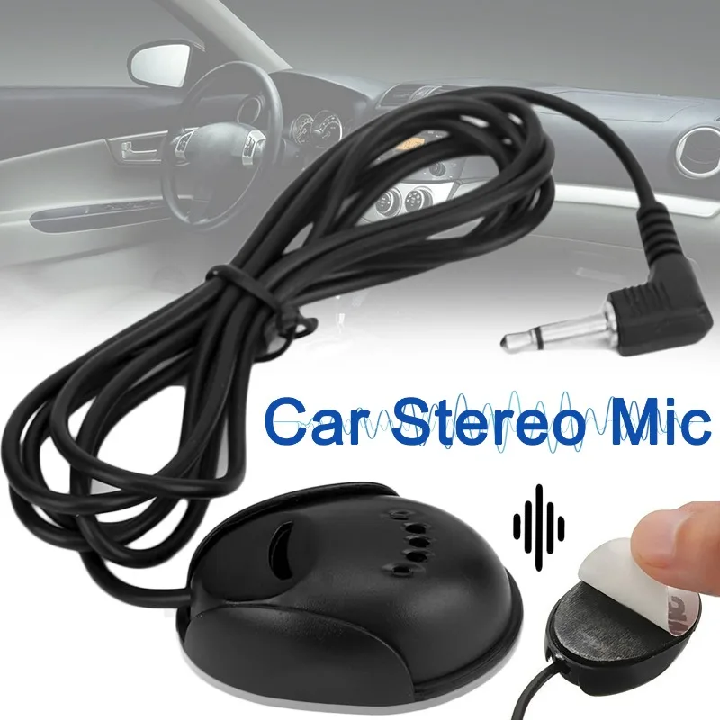 Micrófono externo de 3,5mm para coche, unidad principal de vehículo,  Bluetooth, Audio estéreo, receptor de Radio, GPS, DVD con Cable de 3m -  AliExpress