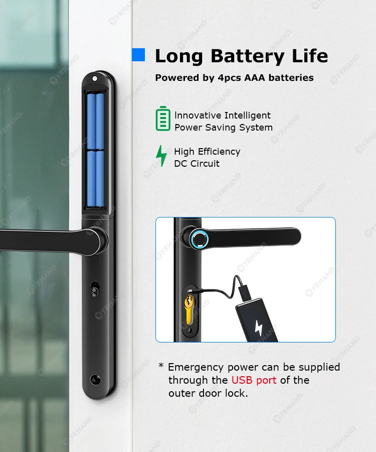 IP66 Waterproof Fingerprint TTLock Bluetooth APP RFID Card Code Keyless Electron