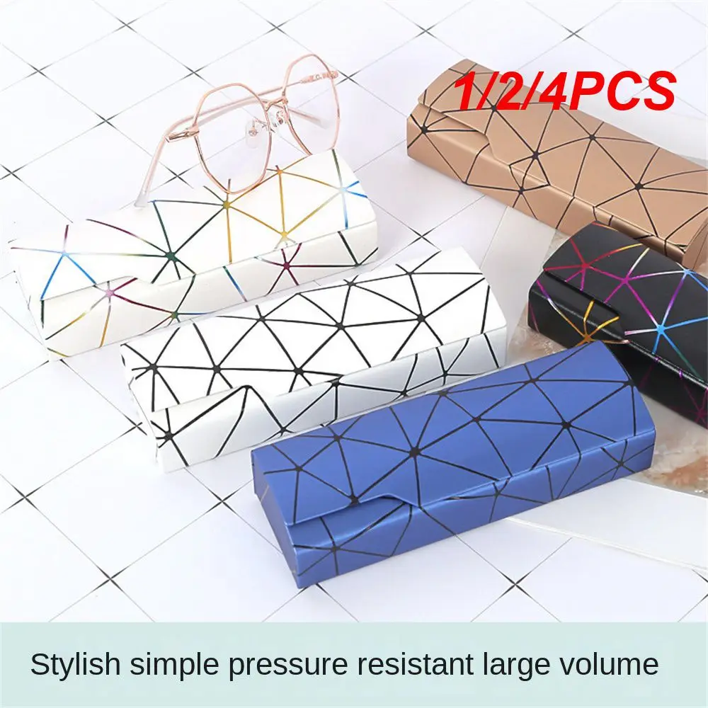 

1/2/4PCS Glasses Storage Box Durable Waterproof Pu Leather Fabric Magnetic Inner Buckle Glasses And Accessories Glasses Box