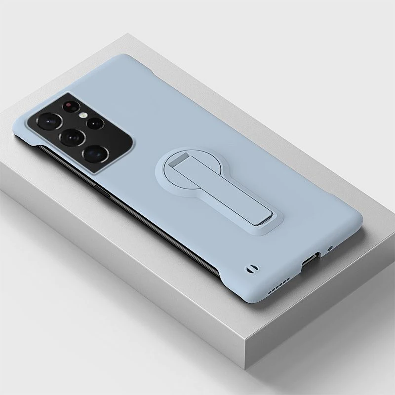 Elegant Frameless Hard PC Phone Case with Stand Back Cover