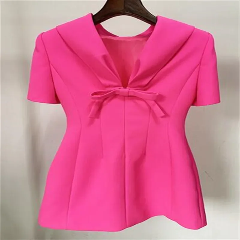 

Женское мини-платье с коротким рукавом и бантом, с открытой спиной