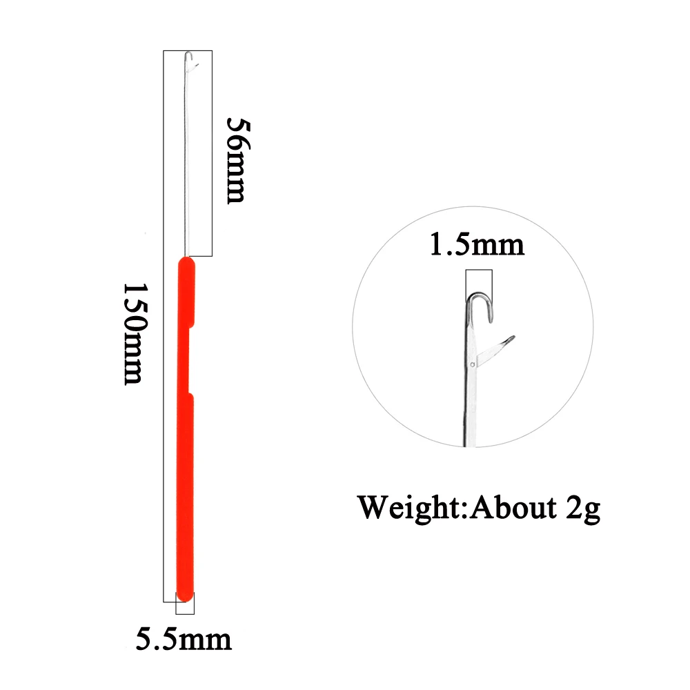 Micro Plastic Latch Crochet Hook Needle Red Color Handle For Braiding Hair Extension Weaving Dreadlocks Making Wig Sewing Tools crochet hooks hair extensions tool
