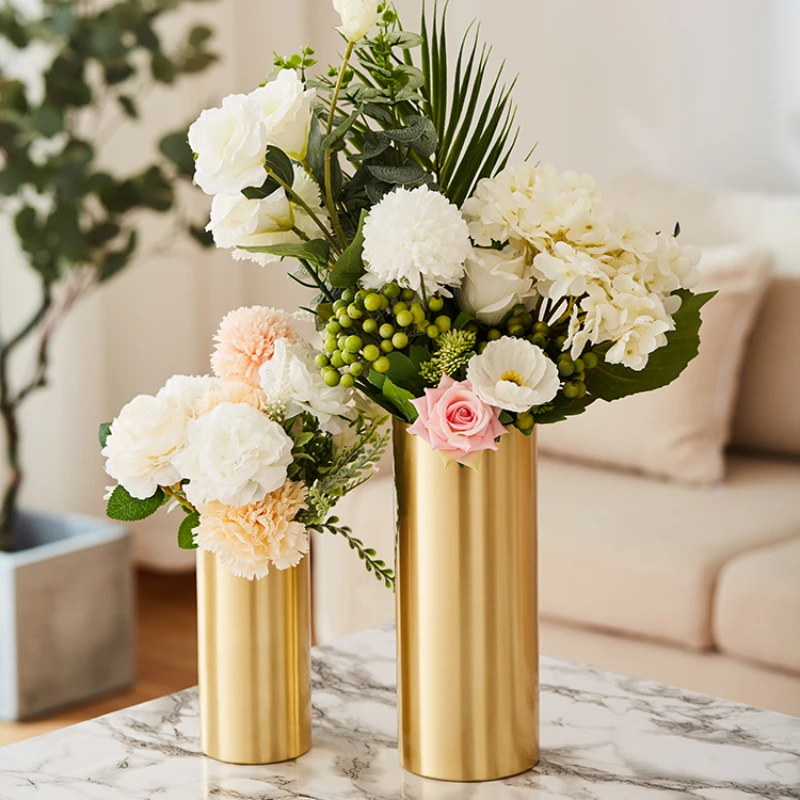 

Gold Vintage Vases Nordic Kitchen Indoor Bedroom Vases Office Table Decoration Jarrones Decorativos Moderno Bedroom Decor YN50VS