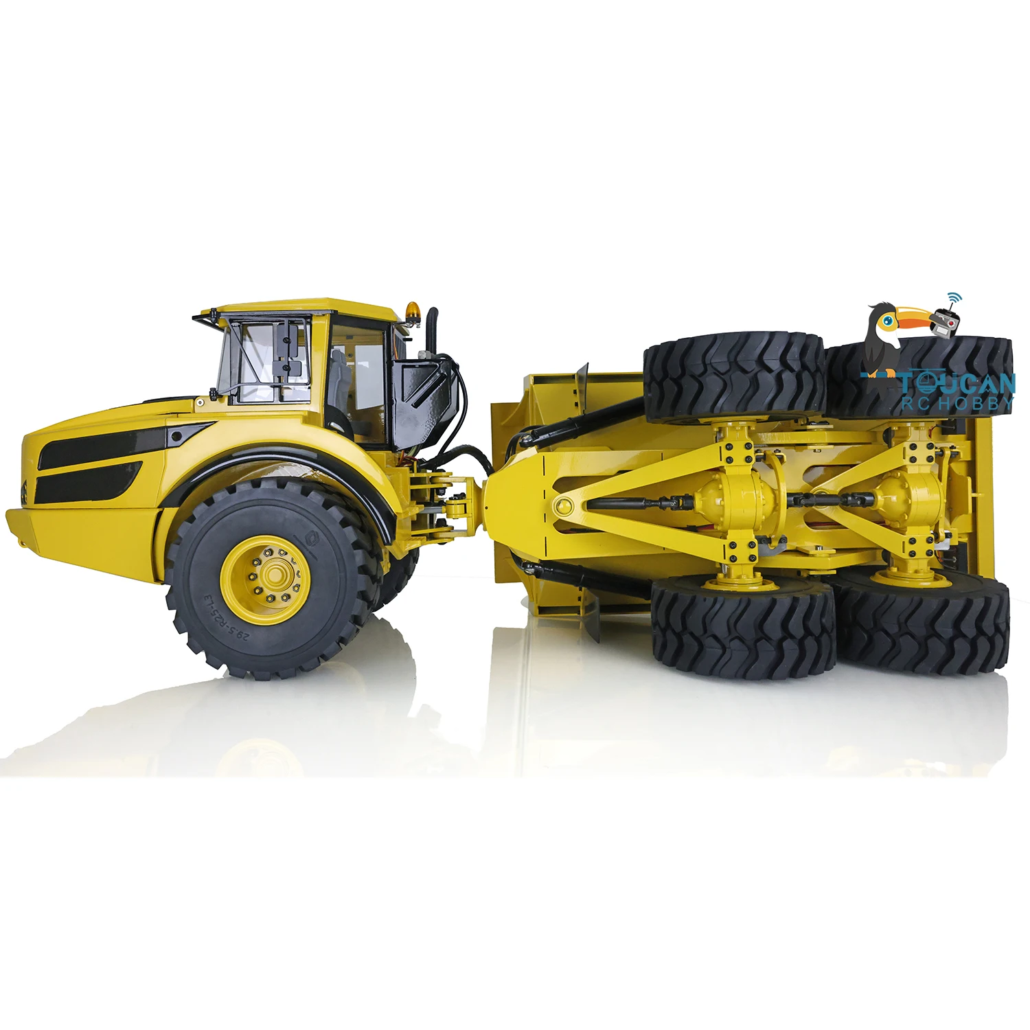 XDRC A40G 1/14 RC Hydraulic Articulated Truck Metal Dumper Car Remote Control Model Lights Sounds Toys Christmas Gifts TH18405 5