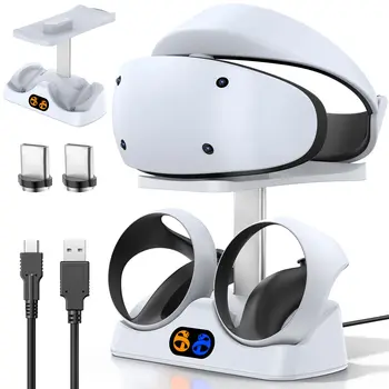 PSVR2 컨트롤러용 핸들 충전 독, 충전 스테이션 베이스, VR 헤드셋 디스플레이 스탠드, PS VR2 플레이스테이션 VR2 액세서리