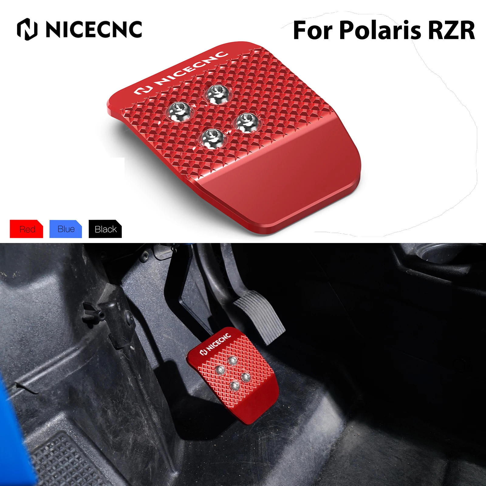 UTVForRZRXP1000AluminumBrakePedalExtenderForPolarisRZRTurbo