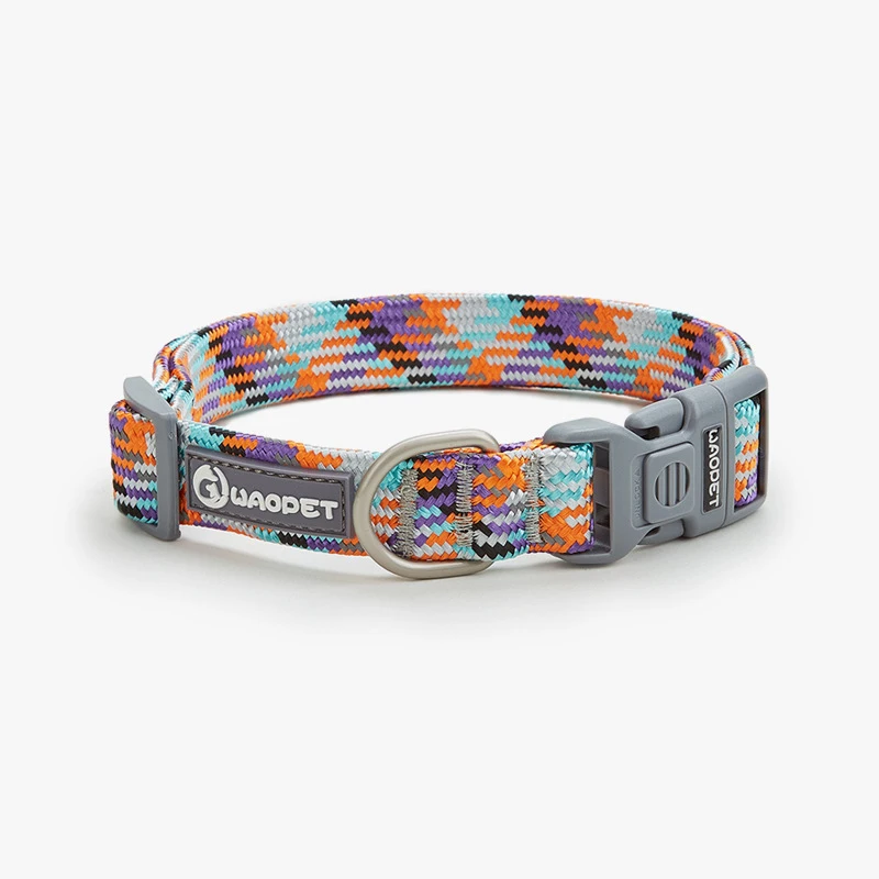 Dog Collar Nylon Adjustable Reflective Pet Collars with Metal Buckle and Quick Release Buckle Large and Medium