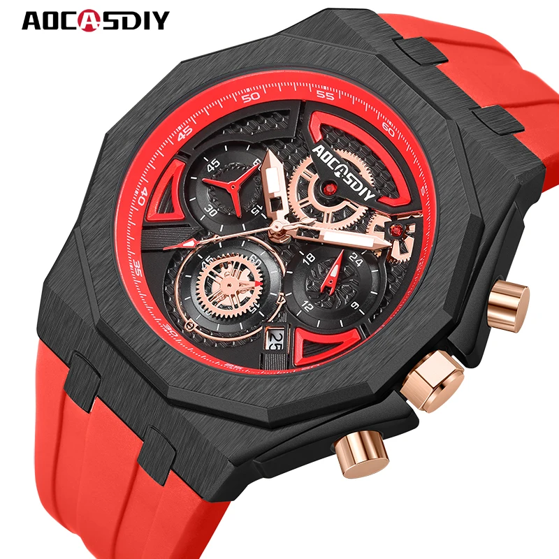 Luxury Men's Quartz Wristwatch - Luminous, Waterproof, and Stylish Calendar Timepiece