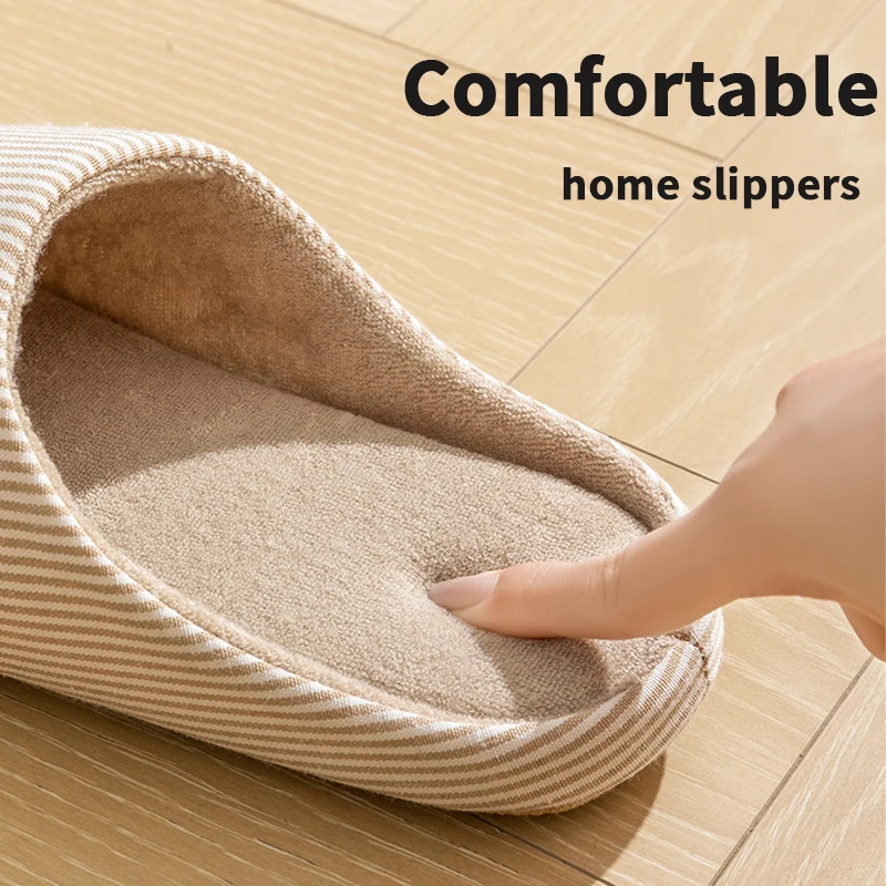 Unisex Home Slippers Soft Fur Slippers Warm Indoor Flat Slides Nonslip Couples Shoes Bedroom Light Slience Flats Autumn&Spring Best Sellers In Shoes