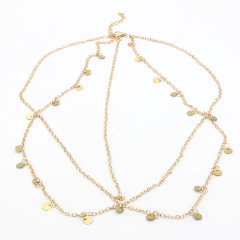 Women Hair Accessories Gold Color Alloy Coin Forehead Head Chain Metal Tassels Multilayer Headband