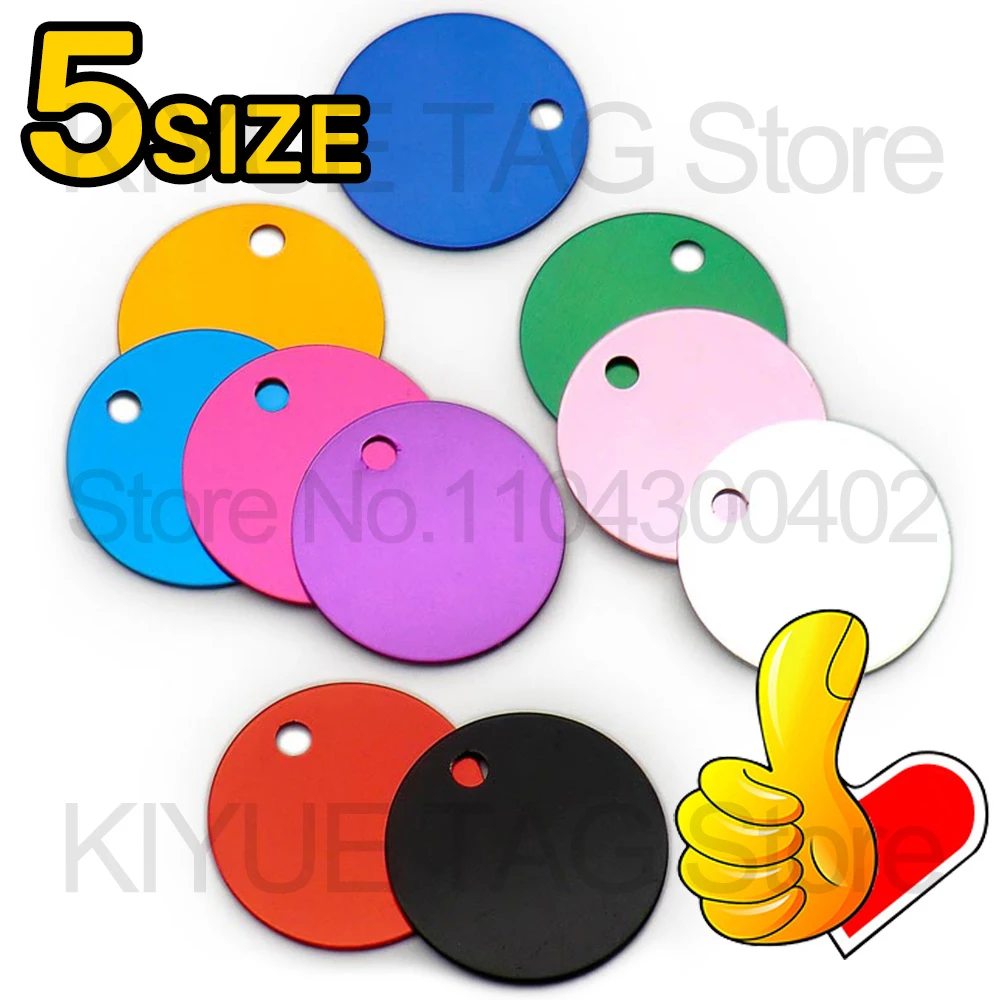 Aluminum Round Dog ID Tags 100Pcs Name Plate Anodizing Label Tags Chain Hanging Keys Personalized Name ID Tag pet id tags dog collar tags pet id medal pendant