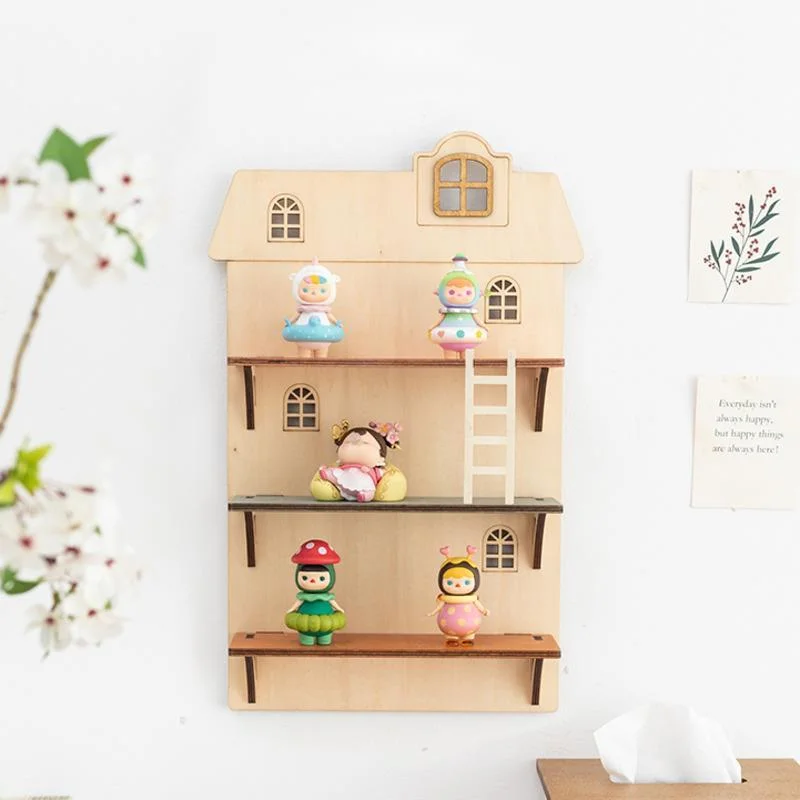 

Настенный декоративный стеллаж для хранения кукол ручной работы