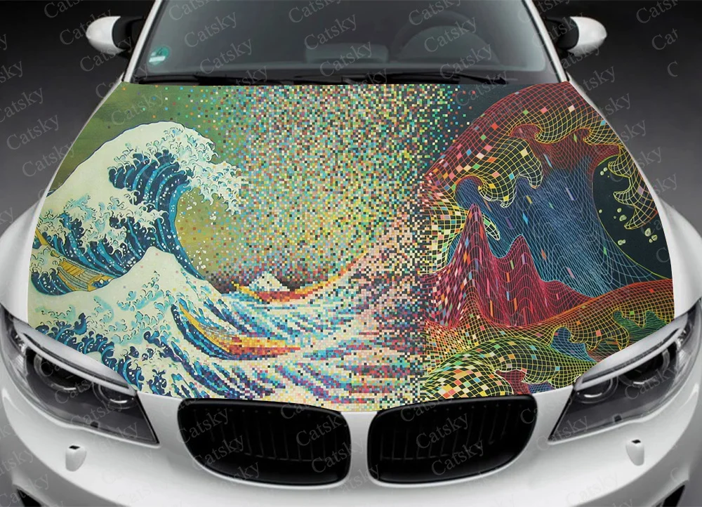 Big Wave Car Wrap Sticker Japanese Sea Wave Art Gm Wrap High Quality Cast  Vinyl Wrap Spray Decal - Car Body Film - AliExpress