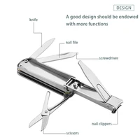 Multi-purpose Kit Manicure Tools Multi-purpose Nail Clippers 5-In-1 Nail Clippers Folding Stainless Steel Nail Clippers Keychain 2