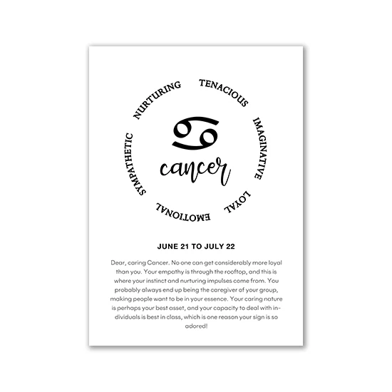 Nordic Zodiac Constellations Inspirational Canvas Art Print