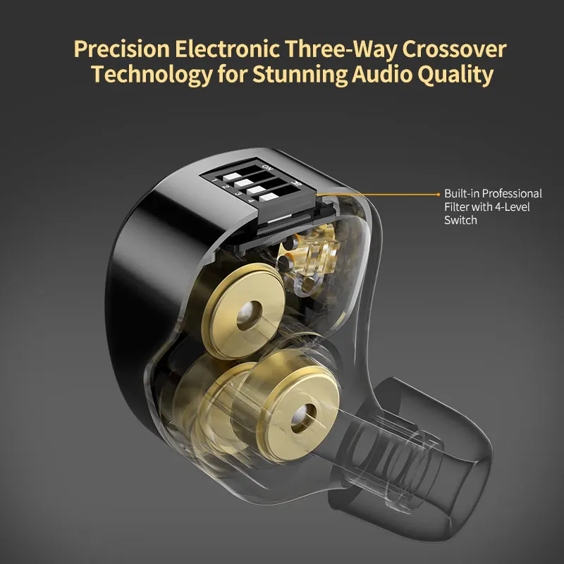 CCA Trio in Ear HiFi Earphone 3DD Dynamic High-end Tunable Earphones Monitor Headphone Cancelling Earbuds Bass Headsets 5