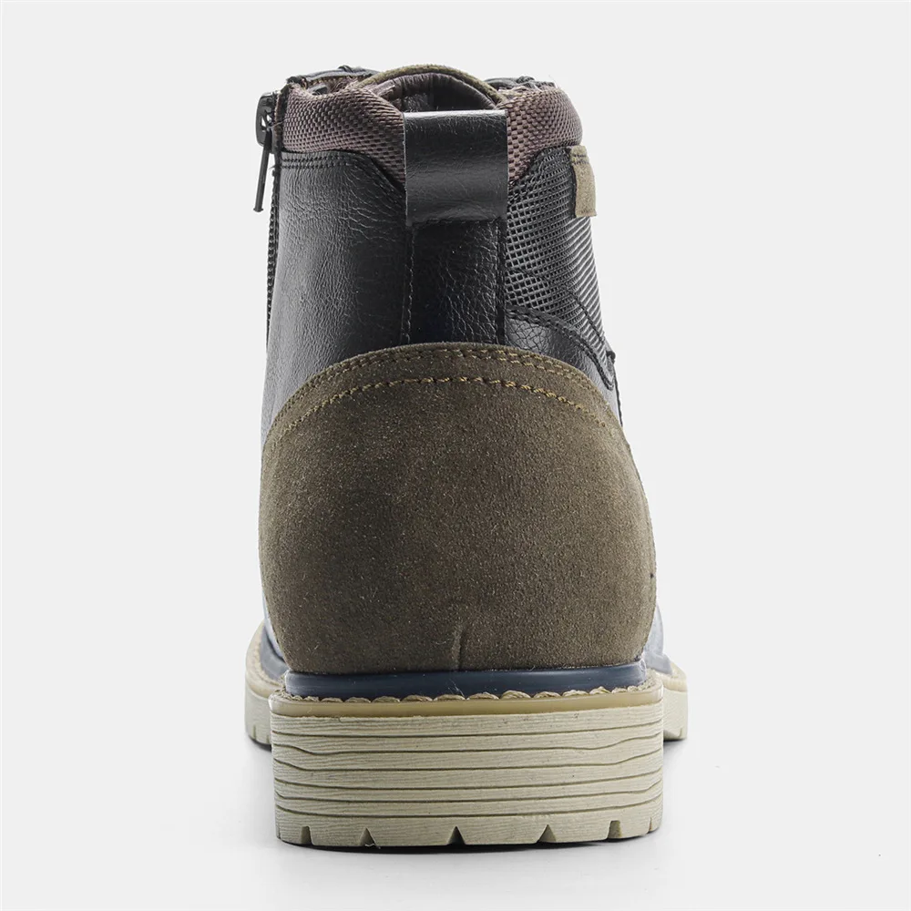 Fashion Retro Men 's Leather Ankle Boots Comfortable And Nonslip Men