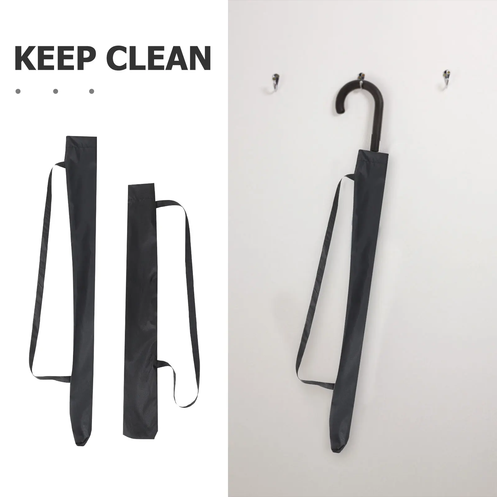 Umbrella Carrying Bag 2pcs Shoulder Strap Handbag Fishing Rod Bag Foldable Black Anti-Dust Protective Covers Outdoors