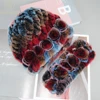 New Fashion Real Fur Hats Scarves Sets Women Winter Knitted Real Rex Rabbit Fur Hat Scarf Ladies Natural Fur Hats Mufflers Sets 1