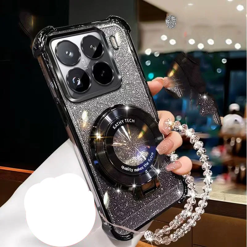 Crystal Bracelet Magnetic Stand Glitter Shockproof Phone Case