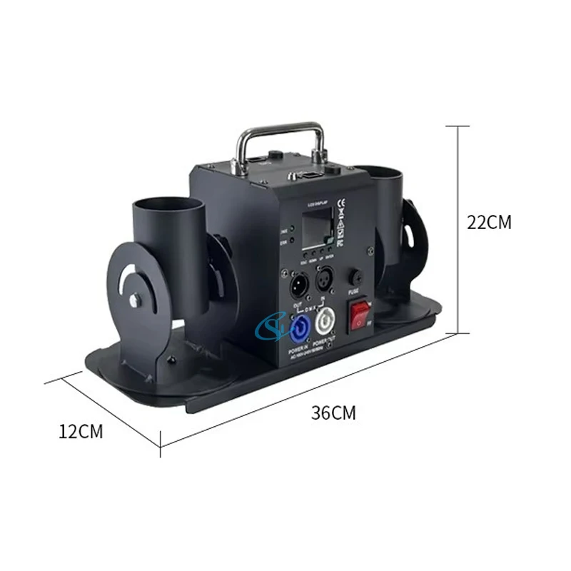 Confetti Cannon Machine DMX Remote Control 2 Holes Double-Shot Electronic Cannon