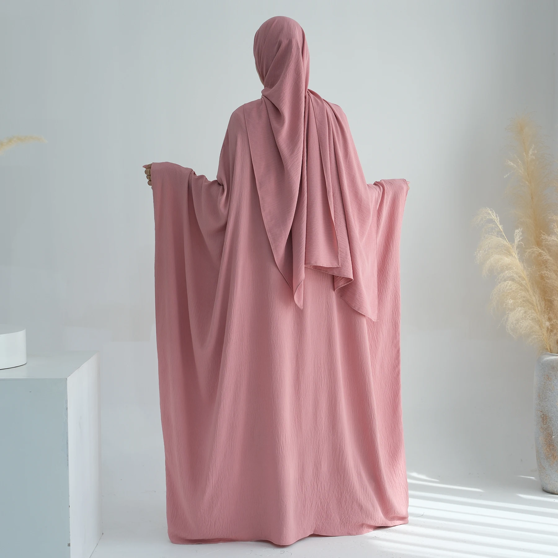 عباية جيدة التهوية للنساء المسلمات ، عباية متواضعة ، كم جناح الخفاش ، مقاس كبير ، تقليدي ، بوليستر ، ملابس دبي ، جديدة