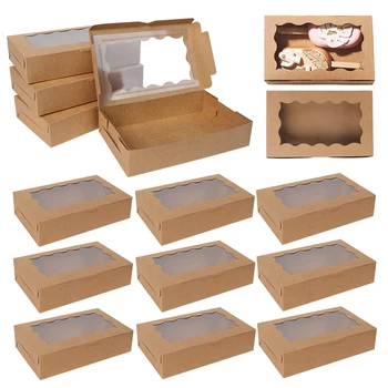 5-20pcs Gift Boxes With Window Birthday Party Chocolate Candy Cookie Gift Packaging Wedding Supplies Baby Shower Christmas Decor 1