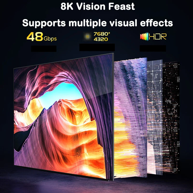 HDTV Ʈ  TV ڽ PS  ̺, HDMI 2.1 ̺, 8K 60Hz, 4K 120Hz, 2K 144Hz HDR10 + HDCP eARC
