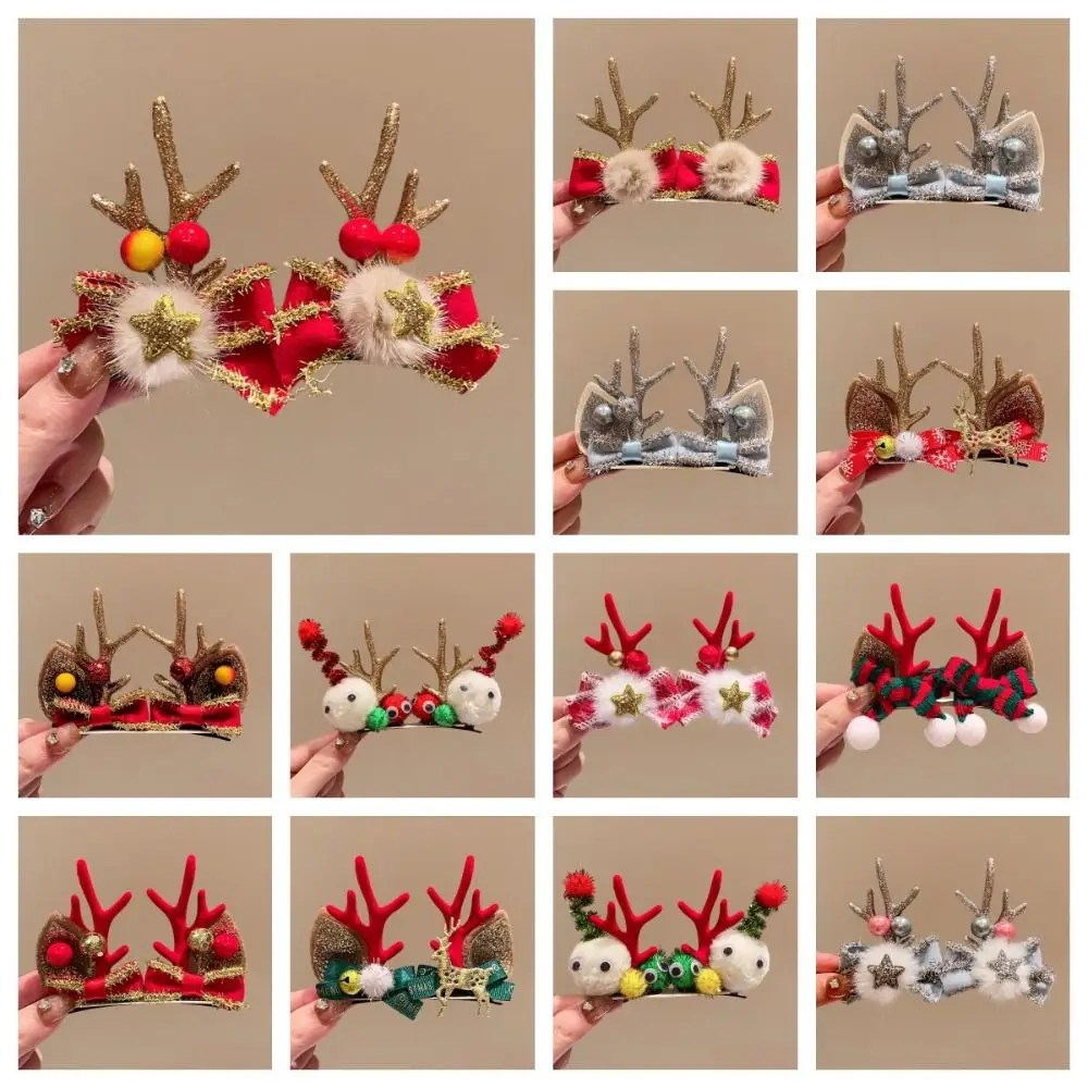 Merry Christmas Decor Christmas Elk Hairpin Bowknot Sequin Christmas Hat Headabnd Snowflake Santa Claus