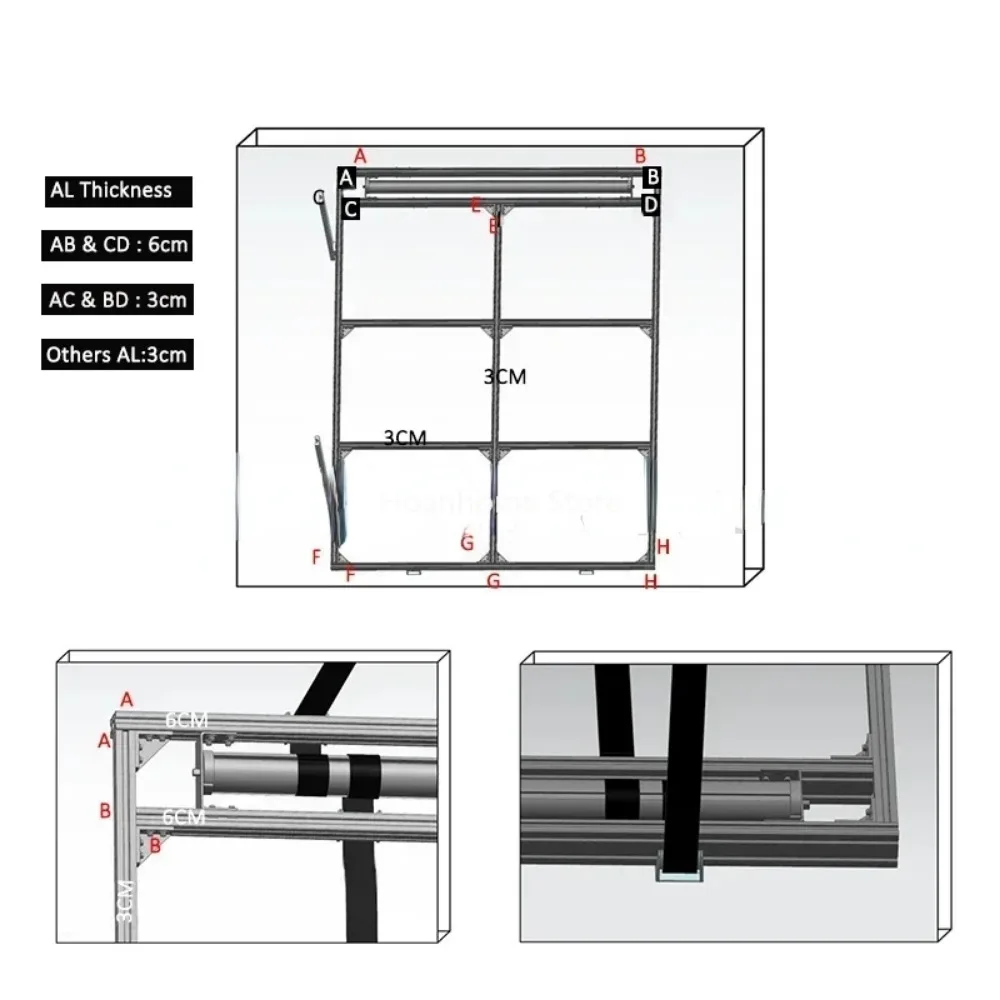 

Intelligence Bed Motorhome Aluminum Profile Lifting Bed RV Caravan Electric Lift Bed Adjustable