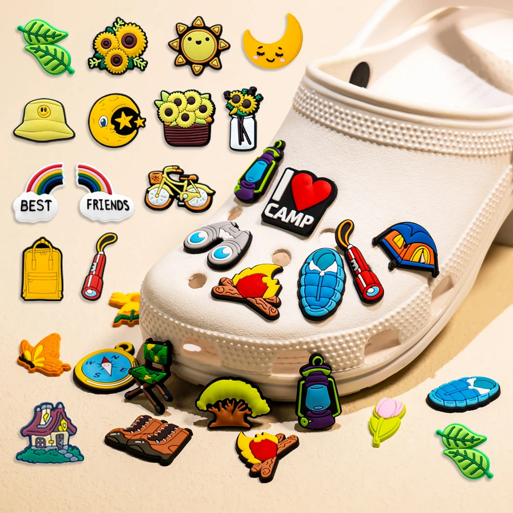 1pcs Croc Charms Camping Sunflower Butterflies Shoe Accessories For  Sneakers Classic Clog Charms Sandals Decorate For Croc Gifts - Shoe  Decorations - AliExpress