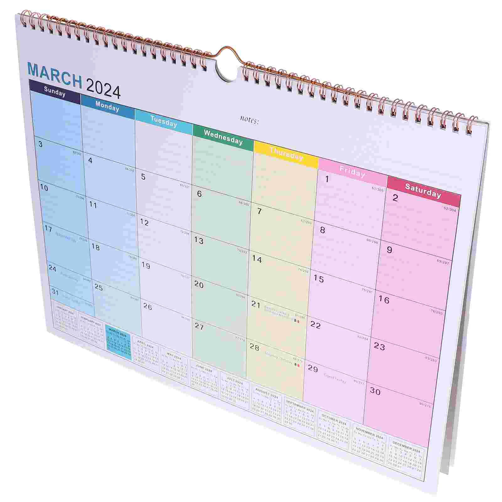 

English Wall Calendar 2024-2025 Total 18 Months Wall Hanging Calendar for Home