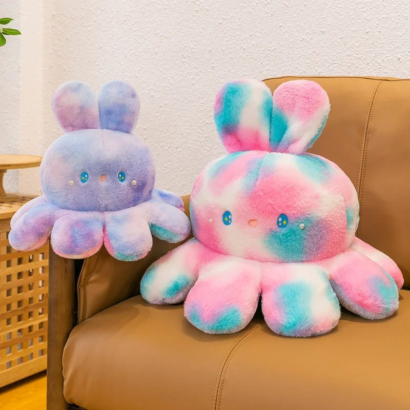 Simpatico Peluche Ragdoll Cuscino Cuscino Cuscino Huggy Wuggy Kawaii Little Octopus Rabbit Doll Reversibile Double Sided Doll Girls