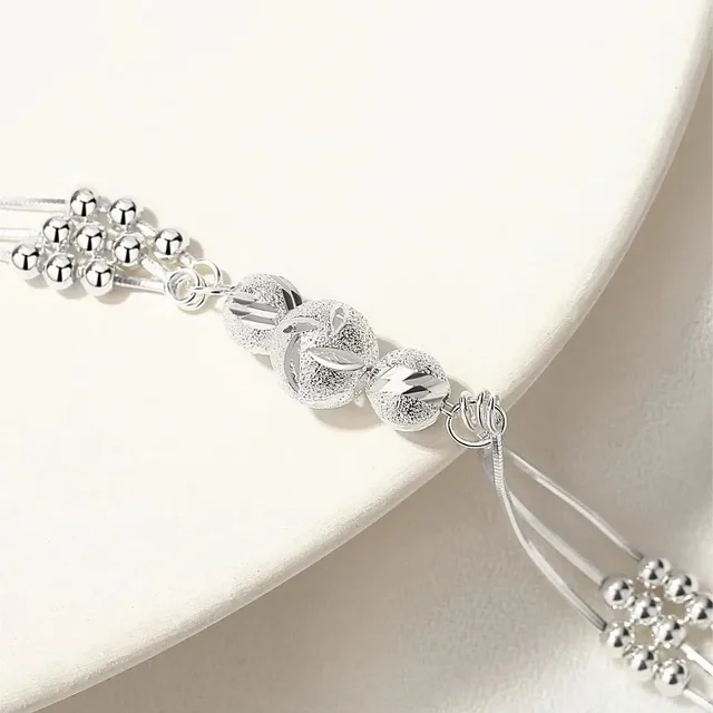Fine 925 Sterling Silver Lucky Beads Bracelets For Women Luxury Designer Multilayer Adjustable Bracelet Party Wedding Jewelery 6