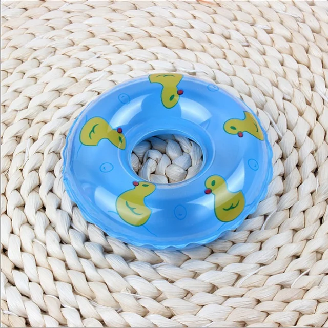 8.5CM Baby Bath Toy Inflatable Swim Ring Plastic Mini Circle Gift Cup Holder for Kids Children Floating Water Playing Toys 4