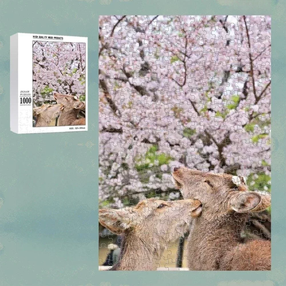 MaxRenard Wooden Jigsaw Puzzle 1000 Pieces for Adults Japan The Deer of Nara Family Game  Christmas Gift 2