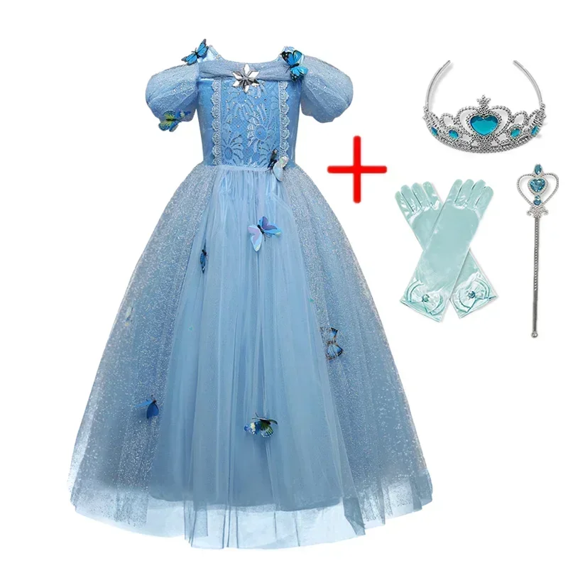 Girls Dress Princess Costume Girls Belle Princess Dress Kids Ball Gown Cosplay Costume Beauty and Beast Child Xmas Birthday Carnival Party Halloween Disguise