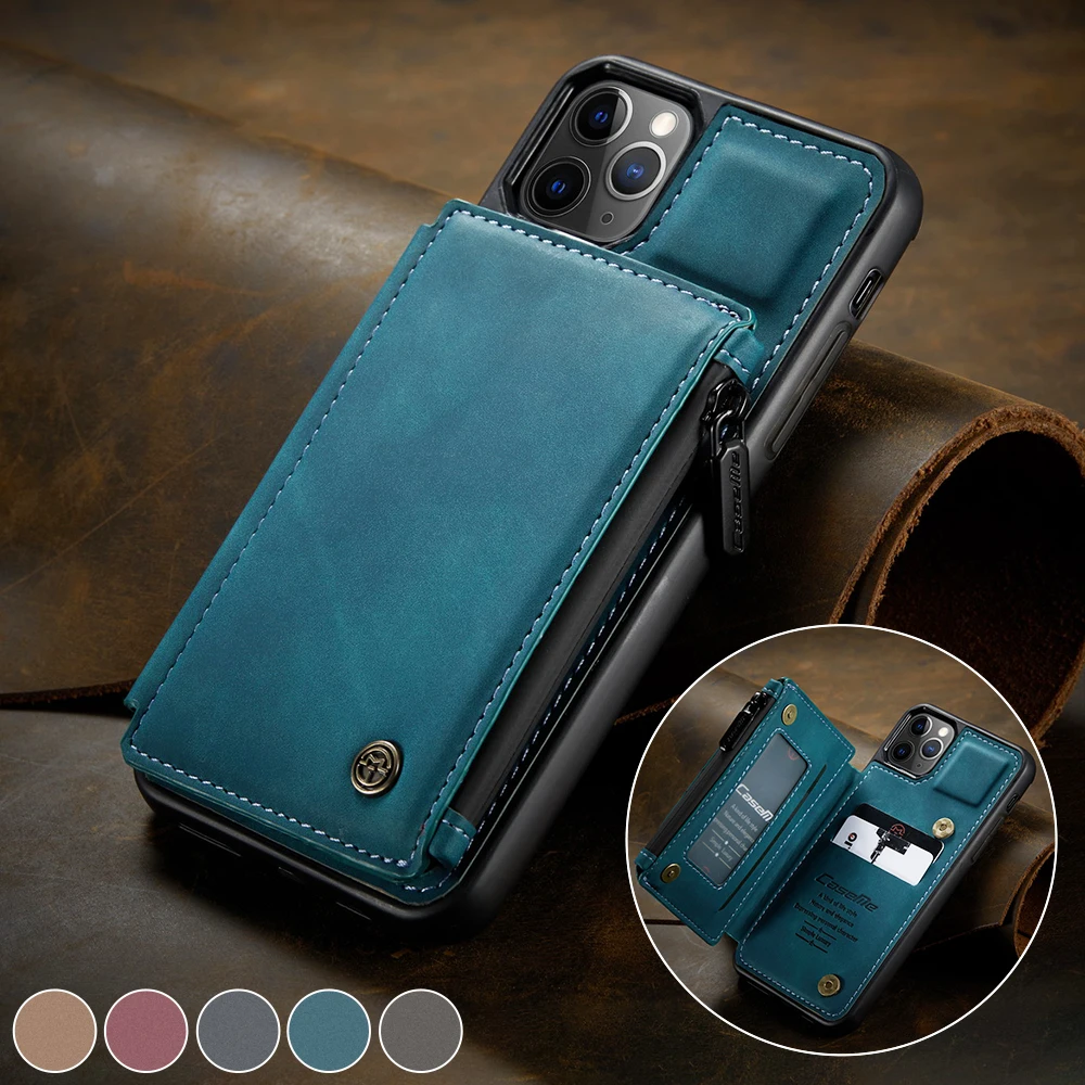 

Caseme Retro Back Case For Iphone 12 11 Pro Max Leather Case Card Slots Wallet Back Case For Iphone 12 11 Pro Stand Back Cover