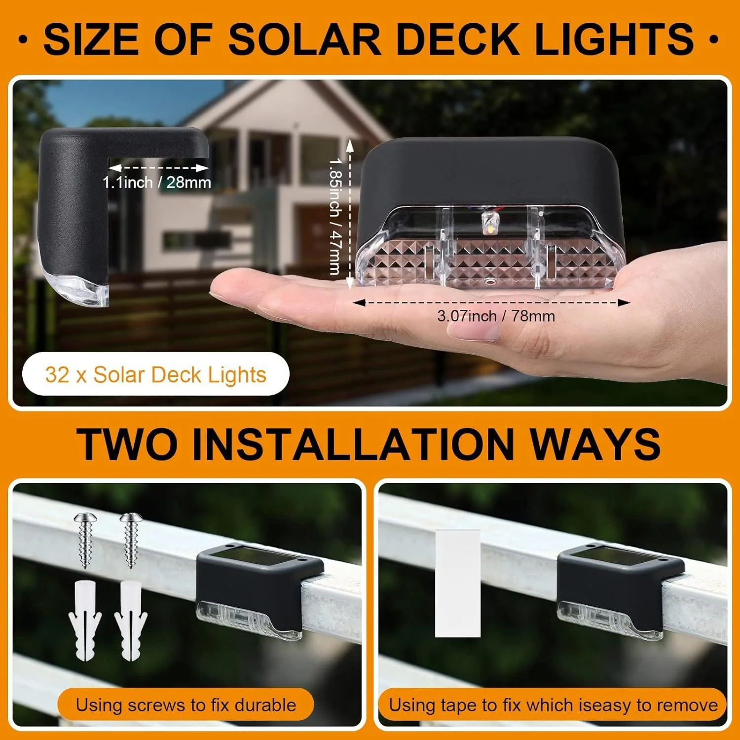 Solar Light 4-32 Pack LED Solar Step Lamp Path Stair Outdoor Garden Lights Waterproof Balcony Light Decoration For Patio Stair Fence