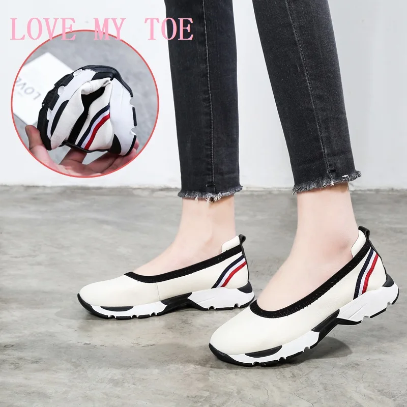 

2024 Super Soft Handmade Genuine leather Casual Breathable Shoes For Women Flat Chaussure Femme Zapatos Mujer Ladies Trainers