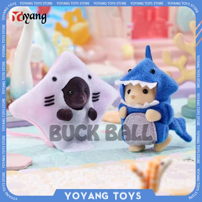 

New Sylvanian Families Underwater Animal Costumes Anime Figure Japan Cute Forest Family Ice Cream Dressing Doll Toy For Kid Gift