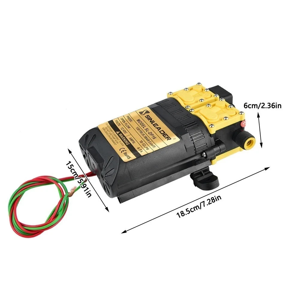 Water Pump 12V 7A 10L/min High Pressure Agricultural Electric Dual-Core Power