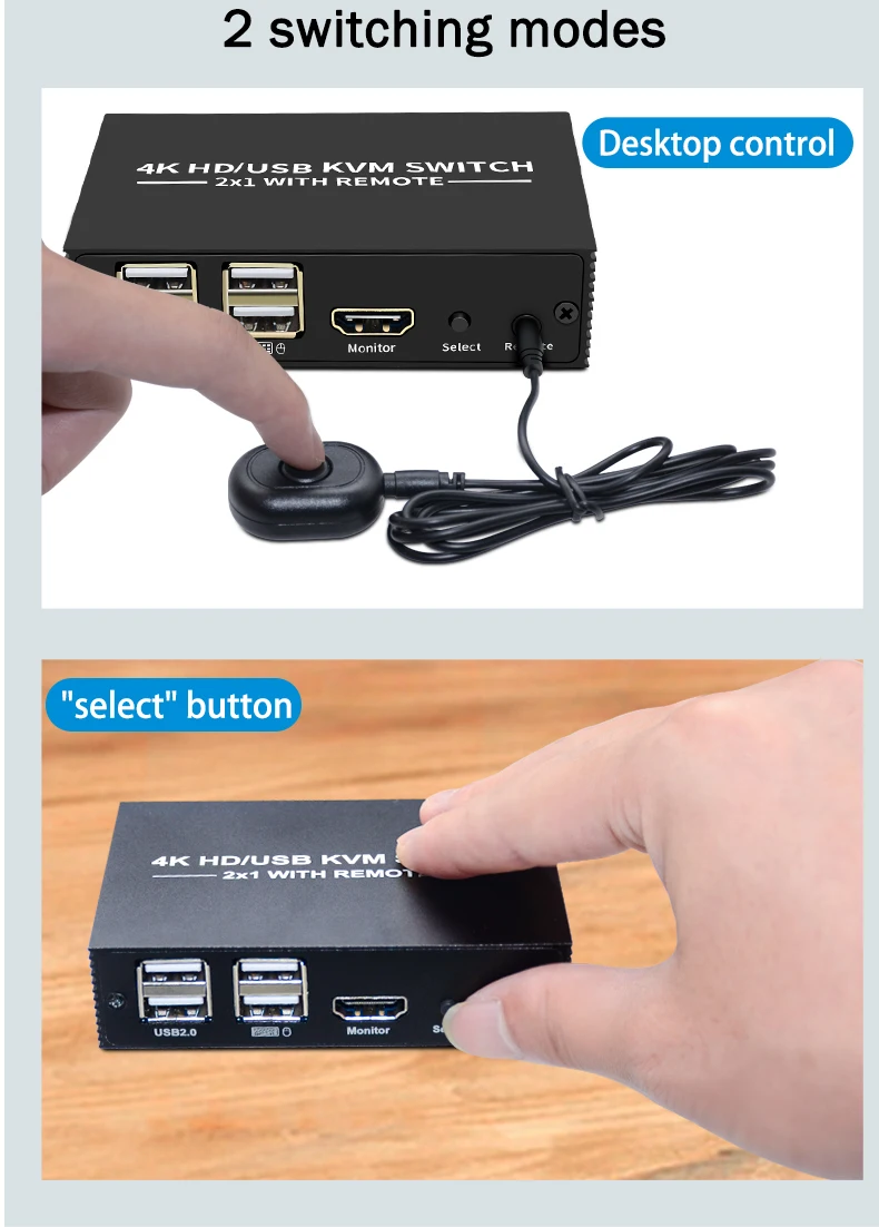 Switch HDMI KVM Per 2 PC - Condivisione Mouse, Tastiera, Hard Disk, Fino A 4K, Con Cavi Inclusi - Foto 6