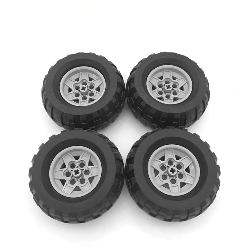 레인보우 돼지 MOC 부품 휠 56908 + 45982 타이어, 하이테크 호환 브릭, DIY 빌딩 블록 입자, 어린이 장난감 선물, 81.6x38 R