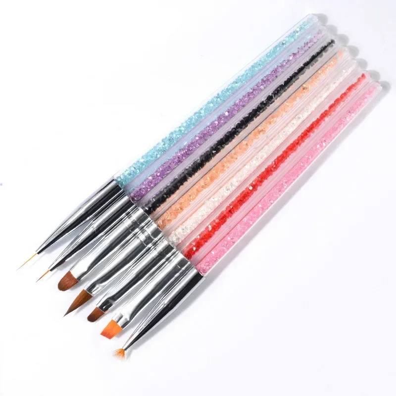 Nail Art Brushes Set For Manicure Rhinestone Acrylic Paint UV Gel Polish Nails Lining Pen Gradient