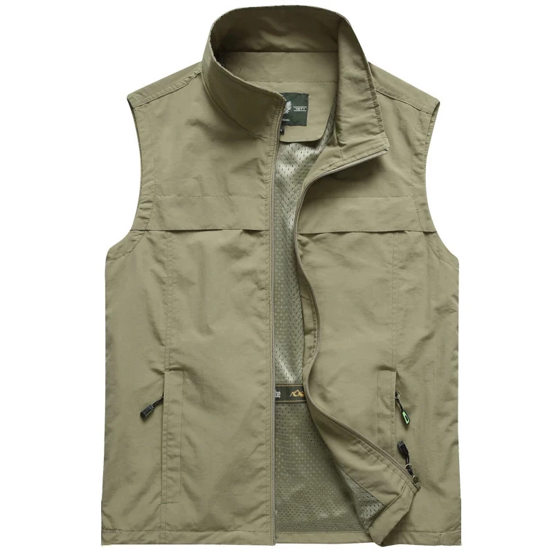 Men's Vests Summer Mens Jacket Sleeveless Vest Spring Autumn Casual Travels Vest Multi-pockets Thin Vest Waistcoat Male Clothes men pockets trousers set men s winter sport outfit stand collar jacket with pockets elastic waistband pants set male clothing