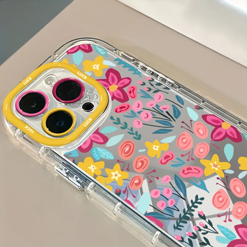 Vibrant Floral Mirror Phone Case For Iphone Pro Max And Plus_voghion.com