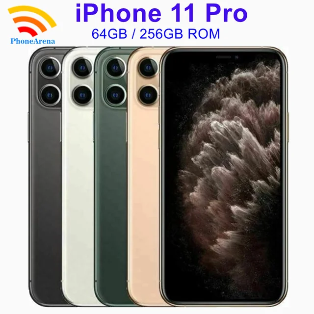 Original iPhone 11 Pro 64GB 256GB ROM 4GB RAM 5.8' Genuine Retina OLED Face ID NFC Unlocked 4G LTE iPhone11 Pro Mobile Phone