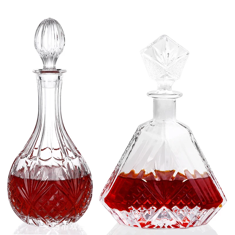 

Art Classic 500-700ml Thick Lead-Free Crystal Glass Whiskey Red Wine Bottle Vintage Family Bar Decanter Holiday Gift Hip Flask