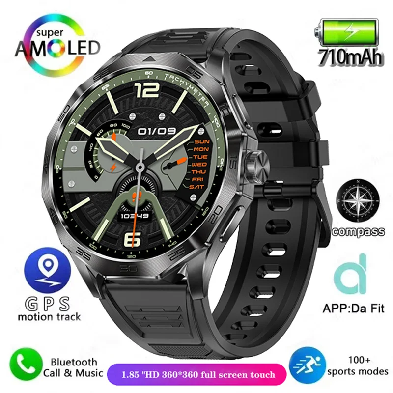 New GPS Smartwatch Men's Music Player 360*360 AMOLED screen Bluetooth Call Sports Men's Smartwatch Women for Xiaomi iOS DA03 11